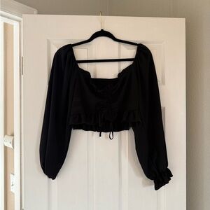 Cinch Front Wide Shoulder Top